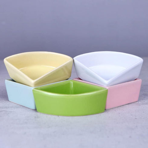 ULTECHNOVO Ceramic Small Animal Water Bowl - Prevent Tipping for Guinea Pig & Hamster Food Bowl