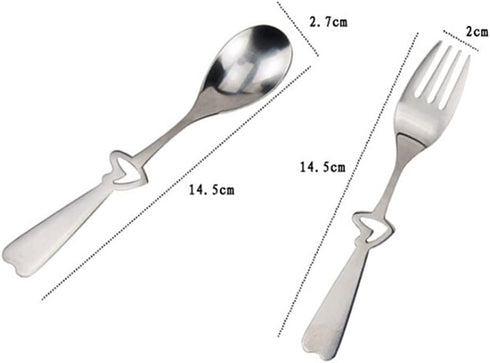 OSALADI Stainless Steel Flatware Set Hollow Heart Spoon Fork Silverware Dinner Utensils Tableware Portable Travel Camping Cutlery Random Style by OSALADI