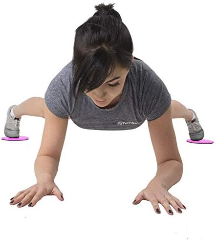 Synergee Core Sliders, Dual Sided Use on Carpet or Hardwood Floors for Abdominal Exercise Equipment