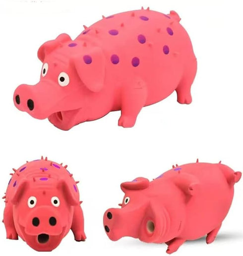 Squeaky Pig Dog Toys, 2 Pack Grunting Pig Toy That Oinks for Small Medium Large Dogs, Grunting Sound Play Dog Toy
