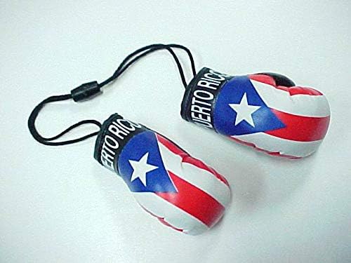 Puerto Rico Country Flag Mini Boxing Gloves for Car Mirror Hanging