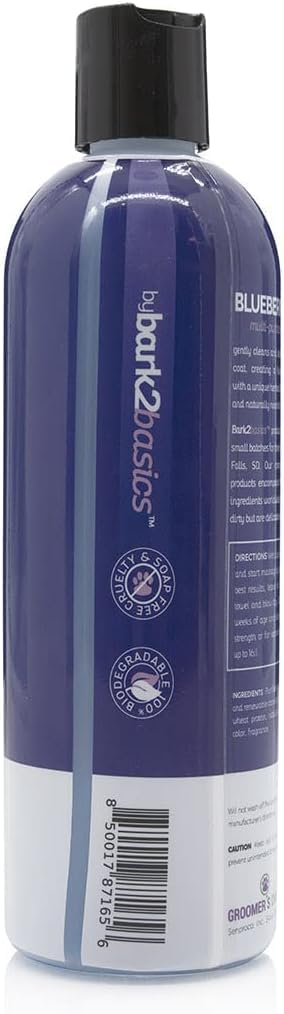 Bark2Basics Blueberry D-Mat Dog Conditioner - 16 oz, Natural Ingredients, Loosens Tough Mats and Tangles, Aids in