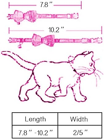 CHUKCHI 2 Pack Cat Collar Breakaway, Adjustable 7.8-10.5 Inch with Cute Bow Tie and Bell (Red+Pink)