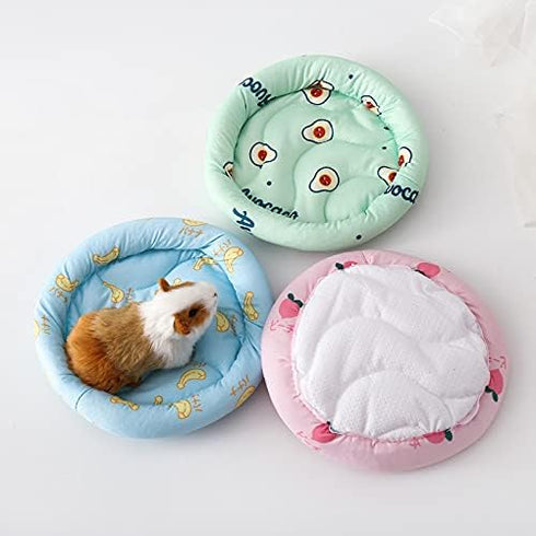 TIANQUXNGI Summer Chinchilla Guinea Pig Bed Round Cushion Sleep Pad Cool Mat for Squirrel Bunny Golden Bear Sugar