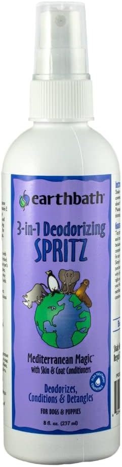 earthbath Mediterranean Magic 3-in-1 Dog & Puppy Deodorizing Spritz, 8 Oz (2 Pack), Cruelty-Free Dog Bathing Supplies