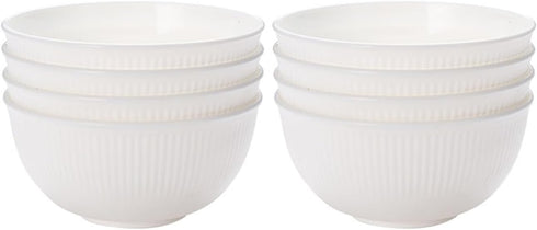 Generic 4/8pcs Vertical Grain Bowl Reusable Household Plastic Anti-drop Rice Outdoor Camping Meal(8pcs-White)