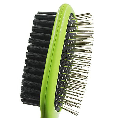 H&H Pets 2-Sided Grooming Brush Kit for Dogs & Cats - Pin Slicker Brush & Bristle Brush in One Tool