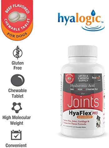 Hyalogic Pro Advanced HyaFlex for Dogs - Joint Support Supplement, 30 Beef Flavored Wafers