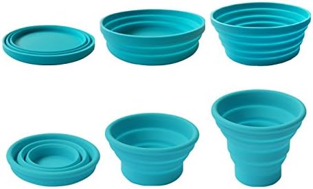 Silicone Collapsible Bowl Cup Set - 3-Piece with Spork for Outdoor Camping, Hiking, Travel