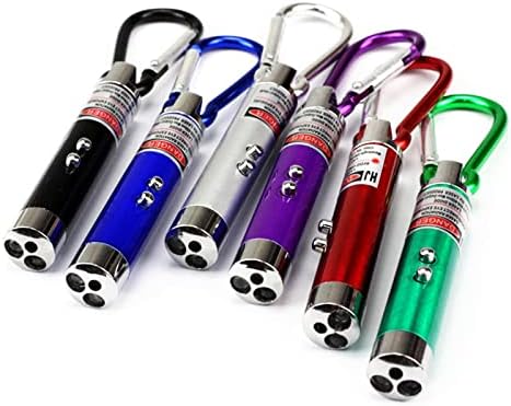 6PCS Set Interactive Red Laser Pointer Cat Toy with White LED
