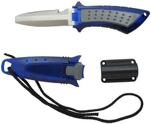 Scuba Choice Diving Low Volume Stainless Steel Blunt Tip BCD Knife - Blue