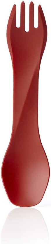 humangear GoBites Uno Portable Silverware Utensils for Camping Gear Accessories Kitchen Equipment, 1-Pack, Red