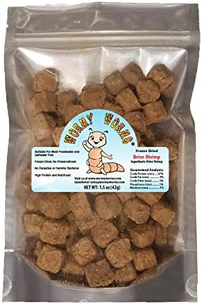 Wormy Worms Freeze Dried Brine Shrimp for Fresh and Saltwater Fish (1.5 oz)