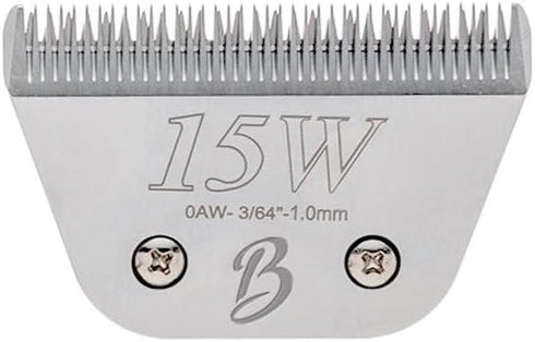 Detachable A Series Wide 15 Blade Dog Grooming, Cut Length 3/64" - 1.0mm, Japanese Carbonized Steel Blades