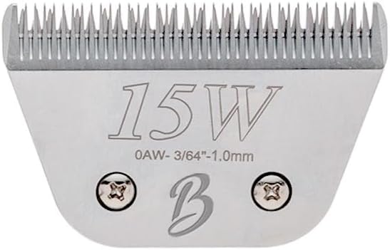 Detachable A Series Wide 15 Blade Dog Grooming, Cut Length 3/64" - 1.0mm, Japanese Carbonized Steel Blades