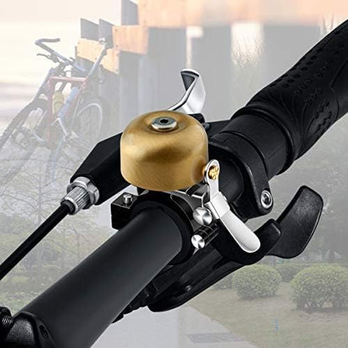 Greallthy Classic Brass Bike Bell, Loud Sound Bicycle Bell for Adults Kids, Fits 0.87-1.25in/22.2-31.8mm Handlebars