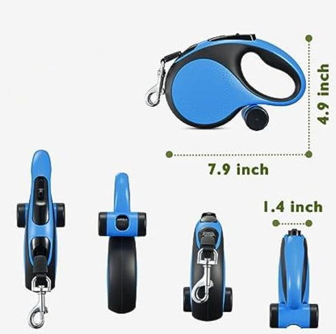 OUTnWILD 16 Ft Retractable Dog Leash for Medium Dogs with Removable Dispenser and Poop Bags, Walking Leash up to 66lbs