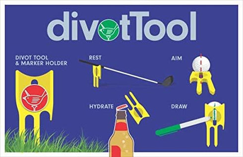 Golf Divot Repair Tool & Ball Marker - 6-in-1 Golf Divot Tool