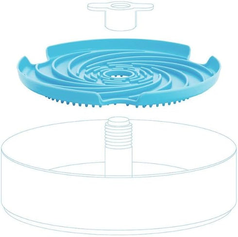 PetDreamHouse Spin Disc Dual Texture Dog Lick Mat, Slow Feeder & Frisbee Dog Toy, Use Standalone or with Spin Bowl