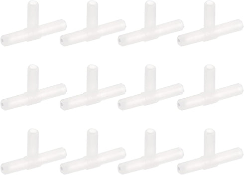 uxcell 48Pcs Aquarium Air Valve Connector, T-Shaped Plastic Inline Tubing 3/16"(4.9mm) OD for Fish Tank Pond