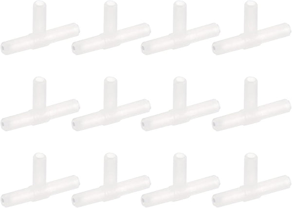 uxcell 48Pcs Aquarium Air Valve Connector, T-Shaped Plastic Inline Tubing 3/16"(4.9mm) OD for Fish Tank Pond
