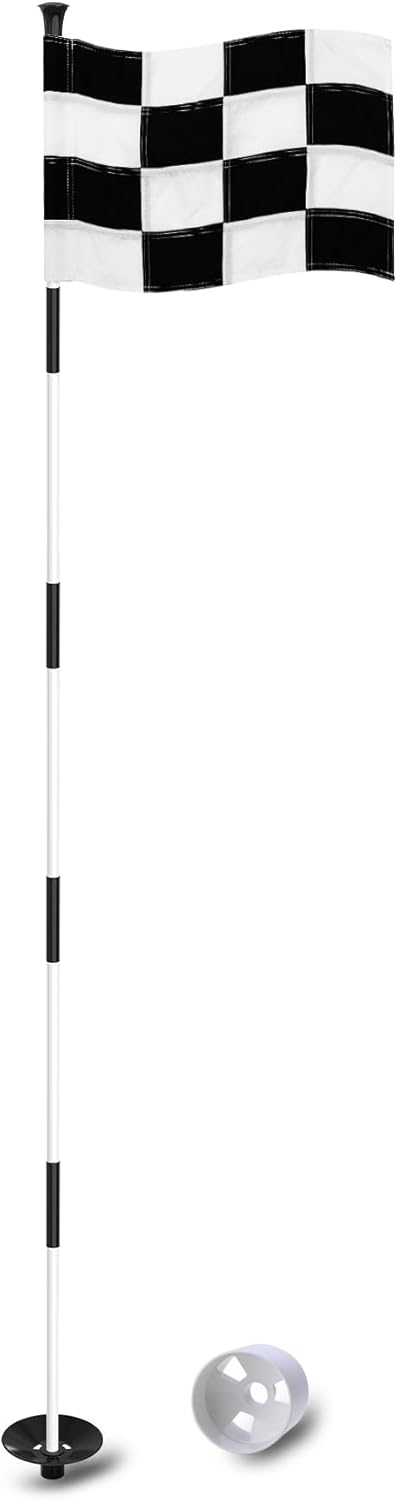KINGTOP Golf Flagstick 6ft, Portable Five-Section Design for Backyard Practice Putting Green, Gift Idea