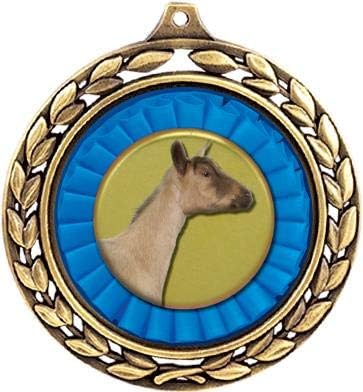 2 1/2" Dairy Goat Medals - Laurel Wreath Goat Medal - Great Goat Awards for Kids