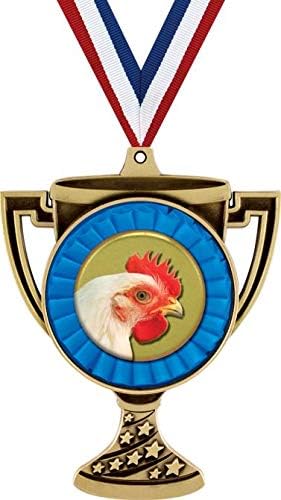 Chicken Trophy Cup Medal Gold, 3" Chicken Prizes, Kids Chicken Trophy Medal