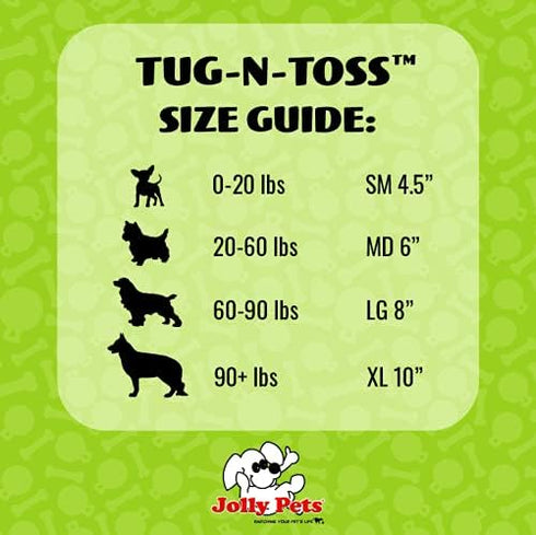 Jolly Pets Tug-n-Toss Heavy Duty Dog Toy Ball, Small, Blue, 4.5 Inches