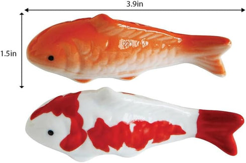 Toddmomy Ceramic Floating Fish - 2pcs Aquarium Goldfish Koi Fish - Floatable Fish Figurines - Realistic Fish Tank Fish- Tea Pet Decor - for Fairy Garden - Pond - Underwater