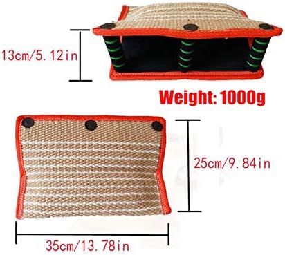 Morezi Dog Targeting Bite Wedge Tug Toy - Jute/French Linen for Malinois, German Shepherd, Schutzhund Training