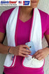 Sports Towel - 100% Cotton, 2 Zipper Pockets for Safe Belongings, Super Soft and Absorbent (Pink)