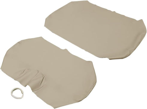 Golf Cart Front Seat Cover Set - Staple On for E-Z-Go TXT Golf Cart, Microfiber Leather in Beige