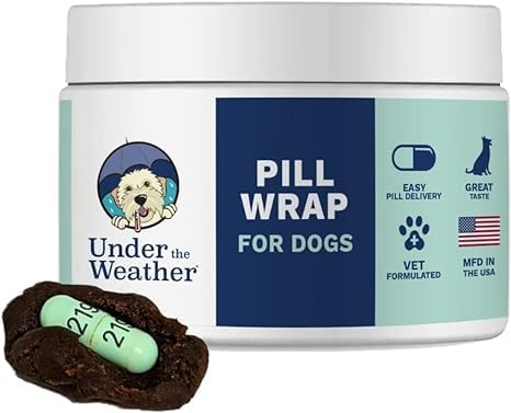 Under the Weather Pet Pill Wrap for Dogs - Natural Chicken Flavor Treats Wraps to Hide Medications and Vitamins