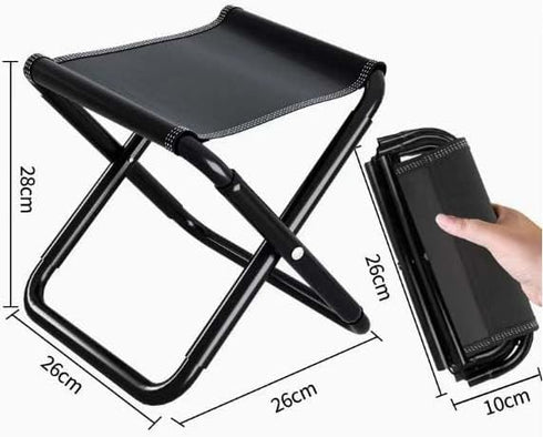 SLTG2020 10.2 10.2 11 inches Portable Folding Camping Stool, Lightweight Aluminum Frame, Black Oxford Fabric, x x