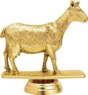 14.25" Crown Awards Customized Rainbow Inferno Dairy Goat Trophy, Dairy Goat Trophy Prize, Personalize with Free