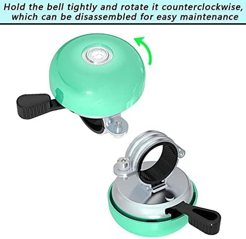Greallthy Classic Bike Bell for Adults Kids, Loud Sound Bicycle Bell Accessories for Handlebars, Beach Cruiser Mountain