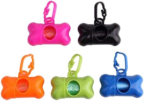LIUSM 5 PCS Bone Shaped Poop Bag Dispenser Pet Waste Disposal Bag Dispenser