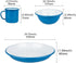 Lost & Found 6 Piece Premium Enamelware Bowl Plate Mug Outdoor Dining Set for Camping Hiking Vanlife (Glacier Blue)
