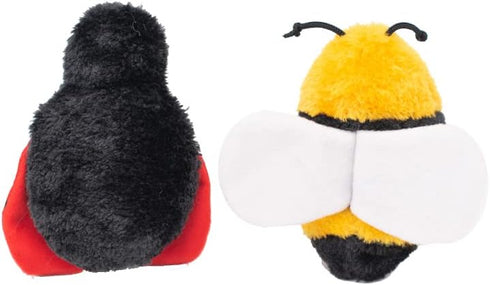 ZippyPaws 2 Squeaky and Crinkly Dog Toys - Bee and Ladybug