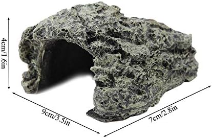 TOPINCN Aquarium Fish Hiding Cave, High Simulation Crawling Turtle Reptile Habitat Decoration, Small