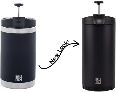 Steel Toe 3.0 Travel Coffee Press - Brew 20 fl.oz On The Go, Double Wall Vacuum Insulated French Press (Obsidian Black)