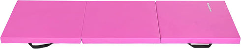 6x2 3-Panel 2-Inch BalanceFrom Feet Folding Gymnastics Mat Thick Pad with Vinyl Surface and Carrying Handles