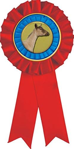 Dairy Goat Red Rosette Ribbon, Goat Trophy Ribbon Award Prize Prime