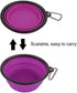 Large Collapsible Dog Bowls, 34oz Portable Travel Water Food Bowls with Carabiner Clip, 2 Pack (Purple + Red)