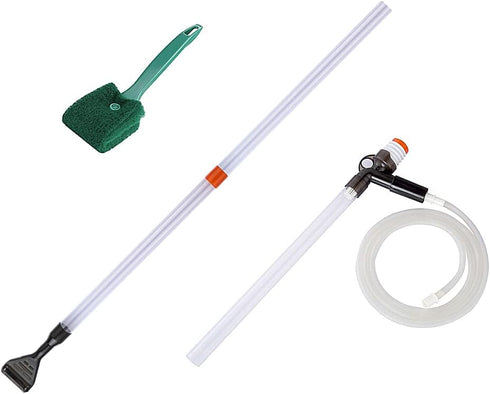 PULACO Quick Water Changer Aquarium Gravel Cleaner, Fish Tank Sand Cleaner Kit with Free Brush and Air-Pressing Button