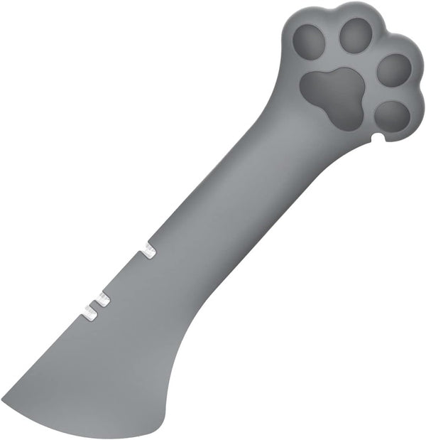 Cat Jar Opener, Comfortable Multifunction Cat Design Canned Spoon for Pet Food Supplies (Gray)