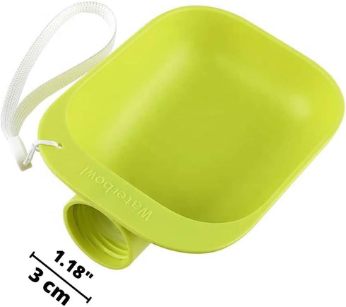 Dog Water Bowl for Long Walks, Travel, Camping, Portable Leak Proof Dispenser for Dogs and Cats, Green