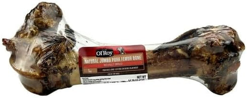 FYNORI (Pack 3) 1 Count, 14.38 Oz, of Natural Jumbo Pork Femur Chew for Dogs, Naturally Smoked, Long-Lasting Chewing