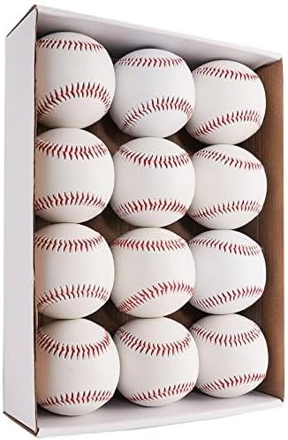 Official Size Baseballs 12 Ball Pack for Youth/Kids, League Play, Pitching, Batting, Fielding, Autograph